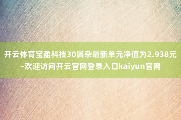 开云体育宝盈科技30羼杂最新单元净值为2.938元-欢迎访问开云官网登录入口kaiyun官网